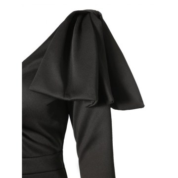 Cut Out One Shoulder Bodycon Dress - Black