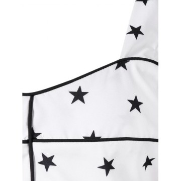 Cut Out Shoulder Midi Star Dress - White