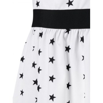 Cut Out Shoulder Midi Star Dress - White