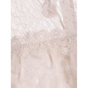 Cut Out houlder Print Long leeve Blouse - Pink Bubblegum