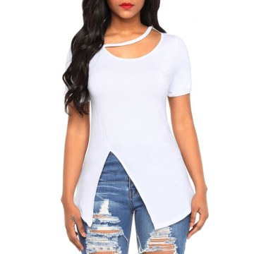 Cutout lit Front T-shirt - White
