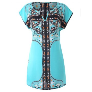 Drawstring Floral Print Top - Celeste