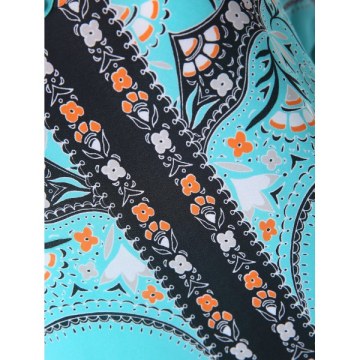 Drawstring Floral Print Top - Celeste