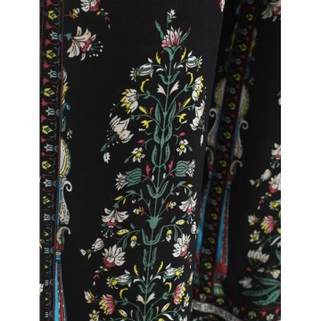Drawstring Floral Sleeping Pants - Black