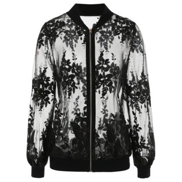 Embroidered esh Jacket - Black