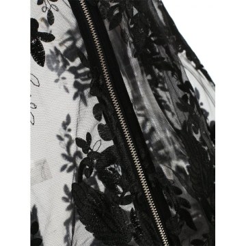 Embroidered esh Jacket - Black