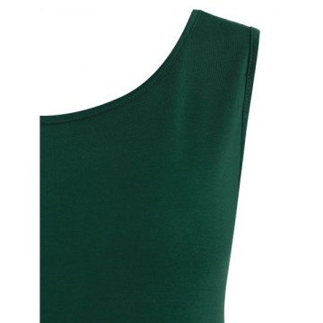 Eyelash Lace Panel Two Tone Tank Top - edium Sea Green