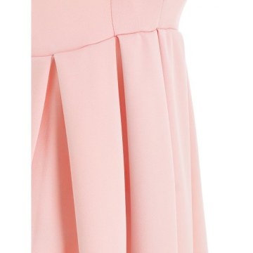 Fashion Plunging Neck leeveless olid Color Zippered Women's Dress - Pink