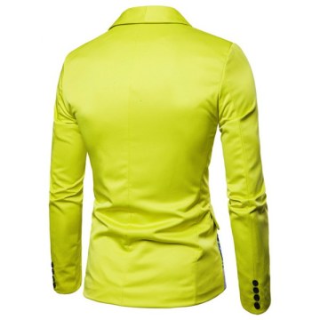 Fashion Suit Printing Men Blazer - Yellow
