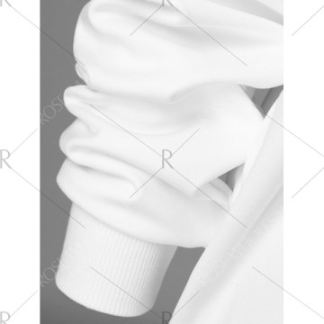 Fawn Print Skew Collar Pullover Sweatshirt - White