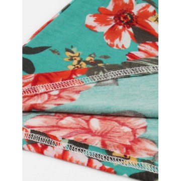 Floral A Line Tee Dress - Macaw Blue Green