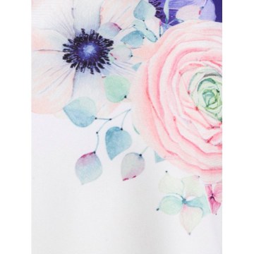 Floral Cacti Print Mini Trapeze Dress - White