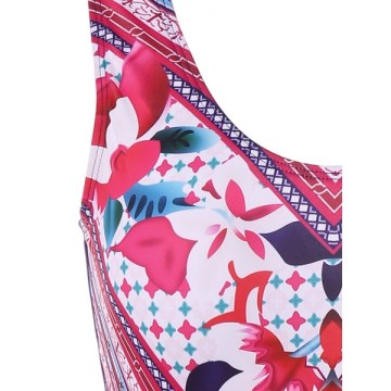 Floral Padded U Back One-piece Swimsuit -