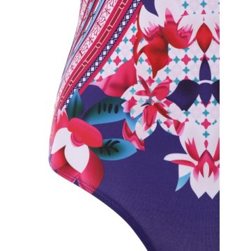 Floral Padded U Back One-piece Swimsuit -