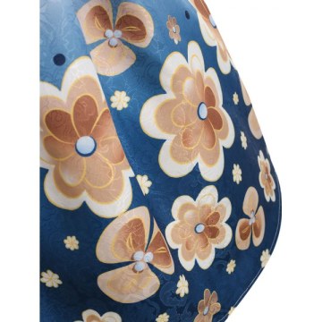 Floral Print Flare Dress with Belt - Blue