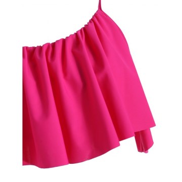 Floral Print Padded Overlay Bikini wimwear - Rose Red