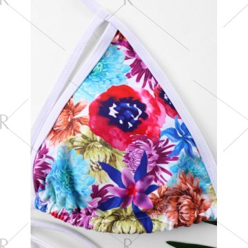 Floral Printed Allover Halter Skimpy Bikini -