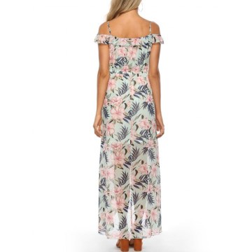 Flower Open houlder Cami Maxi Dress -