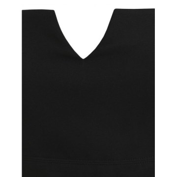 Flowy leeve Cut Out Front Fitted Dress - Black