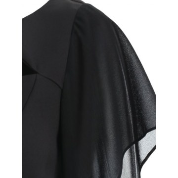 Flowy leeve Cut Out Front Fitted Dress - Black