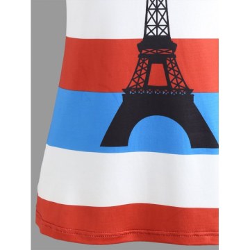 France Flag Eiffel Tower Tank Top - Red