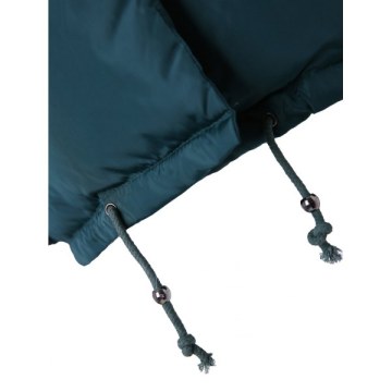 Funnel Collar Drawstring Waist Puffer Coat - Peacock Blue