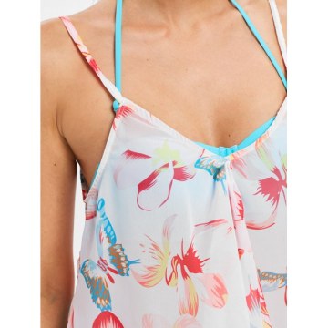 Halter Bikini with Flower Cover Up - Deep ky Blue