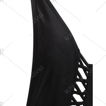 Halter Criss Cross Backless wimwear - Black