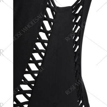 Halter Criss Cross Backless wimwear - Black