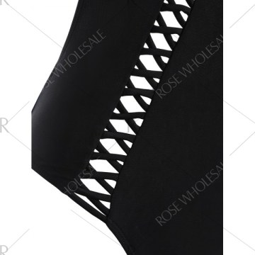 Halter Criss Cross Backless wimwear - Black