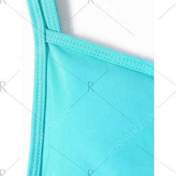 High Leg Bikini with Padded Cups - Windsor Blue