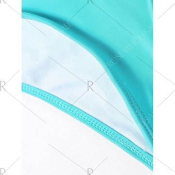 High Leg Bikini with Padded Cups - Windsor Blue