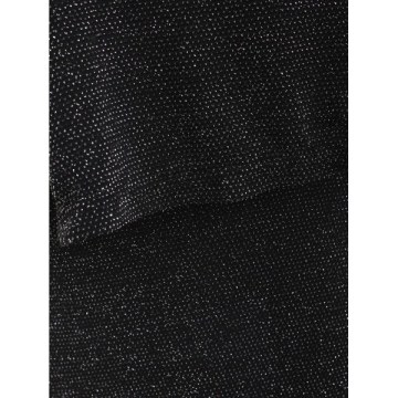 High Slit Flounce Sparkly axi Dress - Black