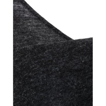 High Waist Backless Sweater Dress - Black