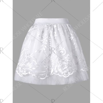 High Waisted ini LED Light Up Skirt - White