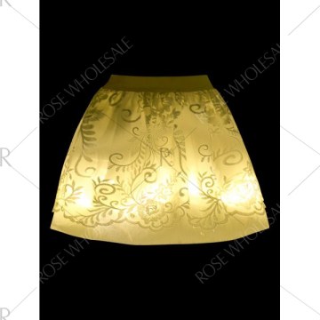 High Waisted ini LED Light Up Skirt - White