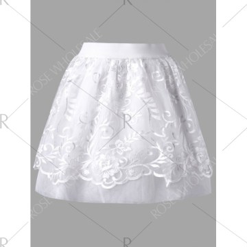 High Waisted ini LED Light Up Skirt - White