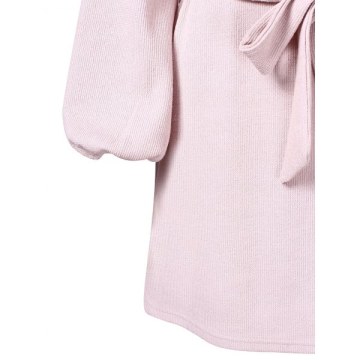Keyhole Back Long Sleeve Dress - Light Pink