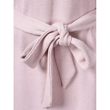 Keyhole Back Long Sleeve Dress - Light Pink