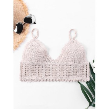 Knit Sleeveless Cover Up Top - Apricot