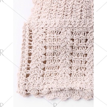 Knit Sleeveless Cover Up Top - Apricot