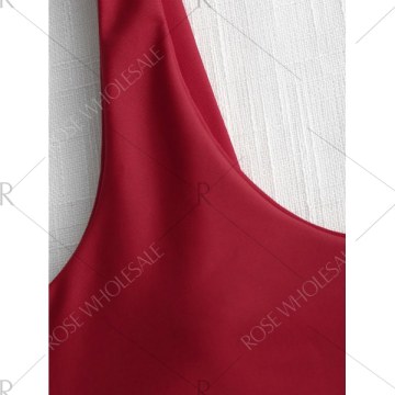 Knot Detail ow Waisted Bikini Set - Deep Red