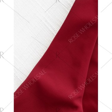 Knot Detail ow Waisted Bikini Set - Deep Red