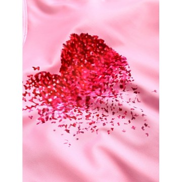 Lace Applique Plunge High Leg Valentine wimsuit - Pink