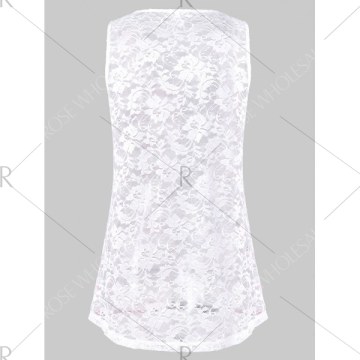 Lace Insert Back American Flag Tank Top -