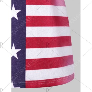 Lace Insert Back American Flag Tank Top -