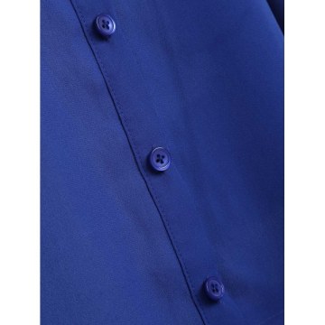 ace Insert ong Sleeve Buttoned Front Shirt - Blue