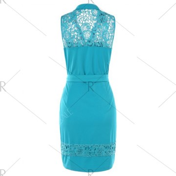 ace Insert Mini Shirt Dress - Peacock Blue