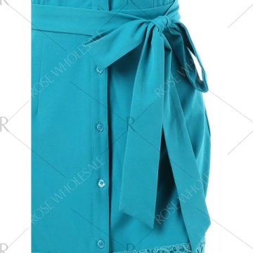 ace Insert Mini Shirt Dress - Peacock Blue