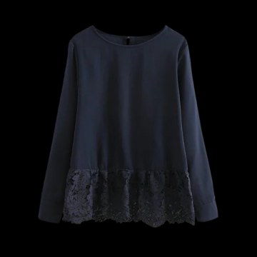 ace Insert One Button Blouse - Purplish Blue